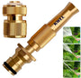 Brass Water Spray Nozzle Suitable for 1/2" Hose Pipe Adjustable Nozzle, Spray Gun for Car , Bike, solar penal & Gardening Water Pressure Nozzle, Solid Brass Heavy Duty Jet Garden Hose Twist Nozzle