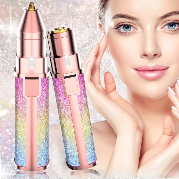 A Portable 2 In 1 Flawless Eyebrow, Face, Lips, Nose Hair Trimmer for Men & Women