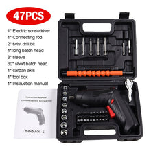 Multifunctional Screw Tool Kit 47-PCS Rotatable Dual Position Handle with LED Light, USB Charger