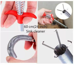 Drainage Block Remover Hair Catcher, Spring Stainless Steel Blockage