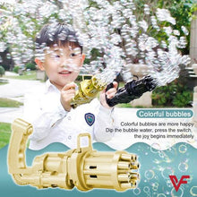 Gatling Bubbles Gun Blaster bbBubble Makker Bettary Operated Toy for Kids
