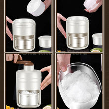 Manual Ice Crusher, Portable Shaved Ice Machine with Ice Box