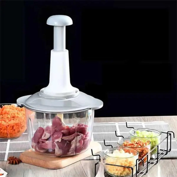 Food Chopper, 1.5l Multi-function Manual Vegetable Grinder Press (random Color)