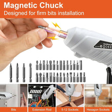 Multifunctional Screw Tool Kit 47-PCS Rotatable Dual Position Handle with LED Light, USB Charger