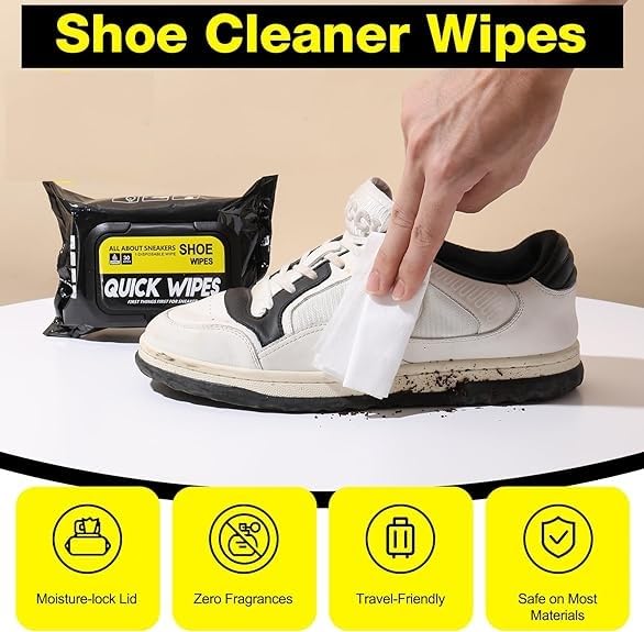 Shoe Wipes Quickly Remove Dirt & Stains - (1Pack of 80pcs)
