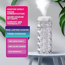 Crystal Lamp Humidifier, with 7 Colors Touch Control Night Light Noiseless Humidifier