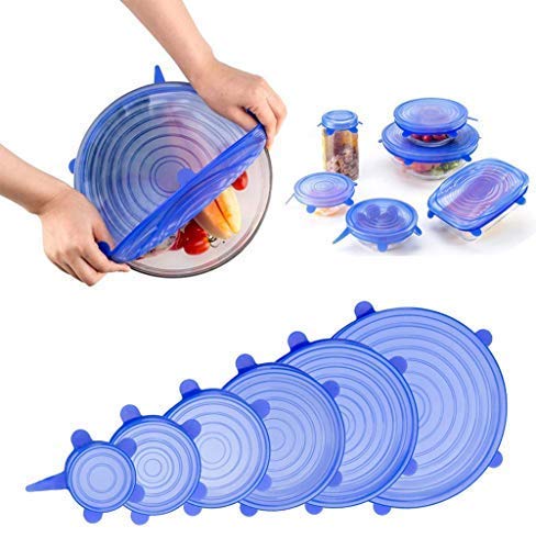 Multi Size Reusable Silicone Stretch Lids (6 Pcs) (Multicolor)