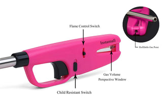 Gas Lighter, Refillable with Small Refill Can, Multicolor Pack of 1