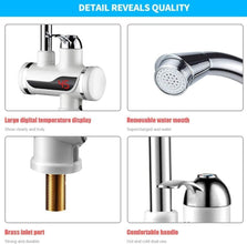 Tankless Electric Hot Water Heater Faucet, Digital Display, Instant Electric Water Geyser for Bathroom Household
