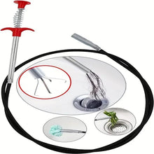 Drainage Block Remover Hair Catcher, Spring Stainless Steel Blockage