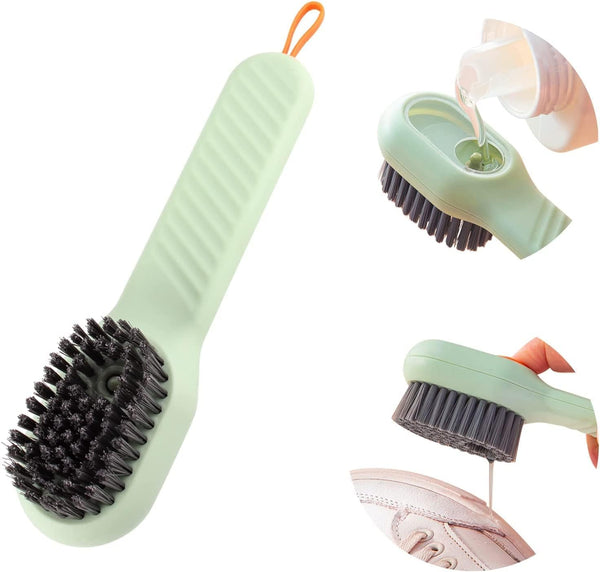 Soap Dispensing Cleaning Brush with Handle Scrubbing Reusable Washing Shoe Brush