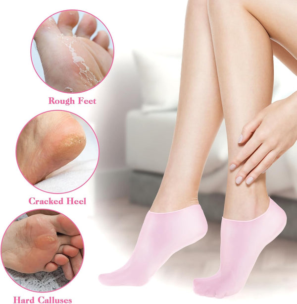 Silicon Gel Moisturizing Sock Pedicure Socks For Dry Cracked Feet Heel And Soften Rough Skin (Pair)