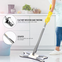 X-Type Flat Floor Mop with Replace Cloth Heads 360 Degree Squeeze Mop Hand-Free