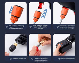 MRD Portable Powerful High Pressure 48v Lithium Cordless Wireless Car Wash Water Jet Foam Gun Car Washer 1 Batteries 1charger