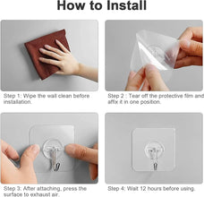 Hook for Hanging Strong, Hooks for Wall Without Drilling, Hooks for Wall Seamless Design (Pack of 10)