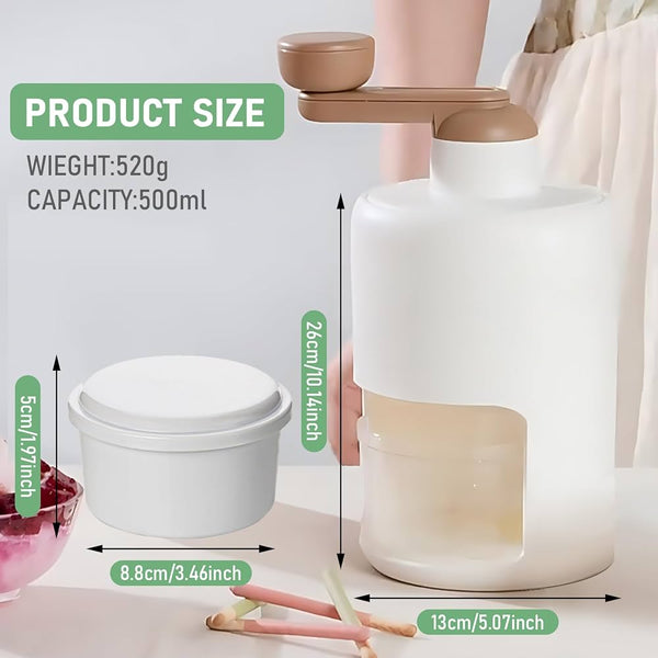 Manual Ice Crusher, Portable Shaved Ice Machine with Ice Box