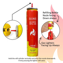 Gas Lighter, Refillable with Small Refill Can, Multicolor Pack of 1