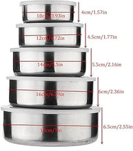 [Set of 5] Stackable Stainless Steel Snack Food Storage Containers With Lids, Leakproof Clear Lids For Lunch