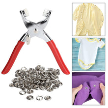 Metal Snap Buttons with Fastener Pliers Press Tool Kit