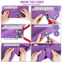 Metal Snap Buttons with Fastener Pliers Press Tool Kit