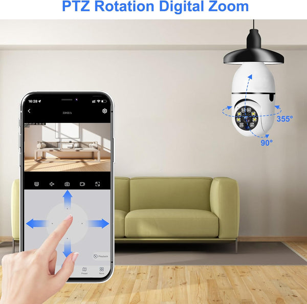 360 wireless Wi-Fi panoramic bulb camera