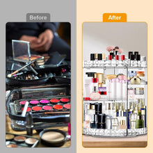 Makeup Organizer, 360 Degree Rotating Cosmetic Storage Organizer, 7-Layer Adjustable Makeup Display Case