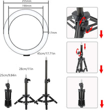 3 Shades Ring Light LED 26cm Photography Lighting Video Studio Live Selfie Makeup Ring light (Set)