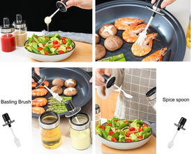 Oil Bottle with Spice Seasoning Jar 5 Set Oil Bottle 500ml Spice Jar 250ml