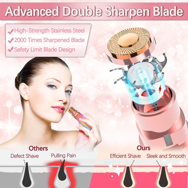 A Portable 2 In 1 Flawless Eyebrow, Face, Lips, Nose Hair Trimmer for Men & Women