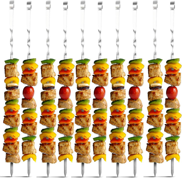Barbecue Skewers Stainless Steel Sticks (Pack of 6)