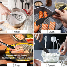 12-Piece Silicone Kitchen Cooking Utensils Set with Holder, Kitchen Tools Include Slotted Spatula Spoon Turner Ladle Tong Whisk, Dishwasher Safe