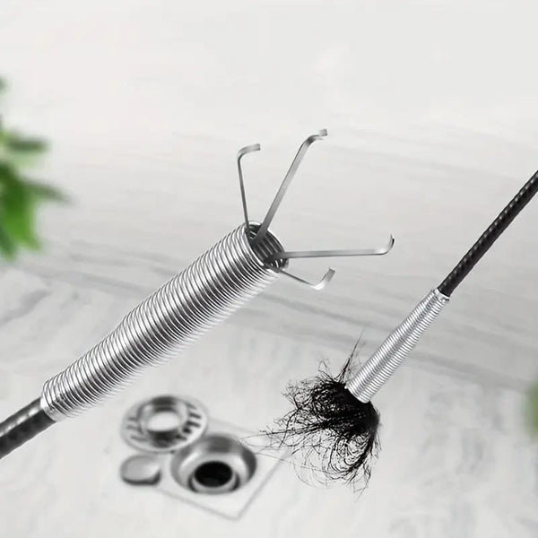 Drainage Block Remover Hair Catcher, Spring Stainless Steel Blockage