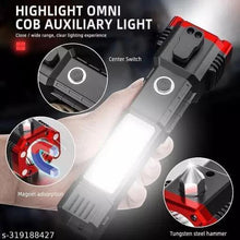 Multi-Function Emergency Hammer Flashlight With Power Bank, Window Breaker, Seat Belt Cutter