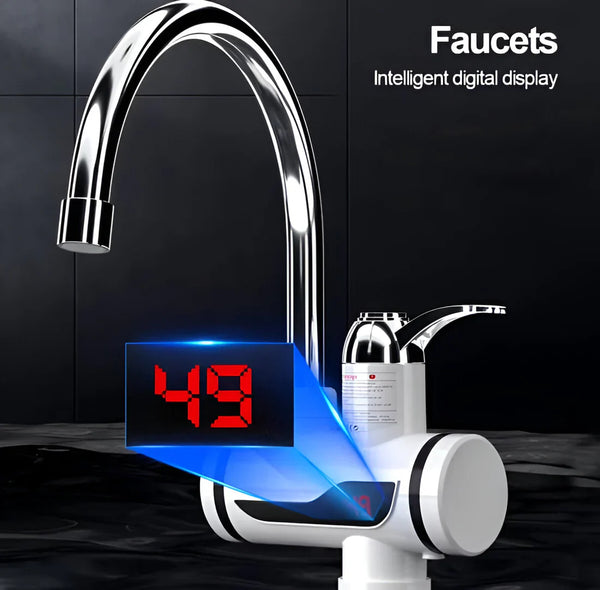TANKLESS ELECTRIC HOT WATER HEATER FAUCET, DIGITAL DISPLAY, INSTANT ELECTRIC WATER GEYSER FOR BATHROOM HOUSEHOLD