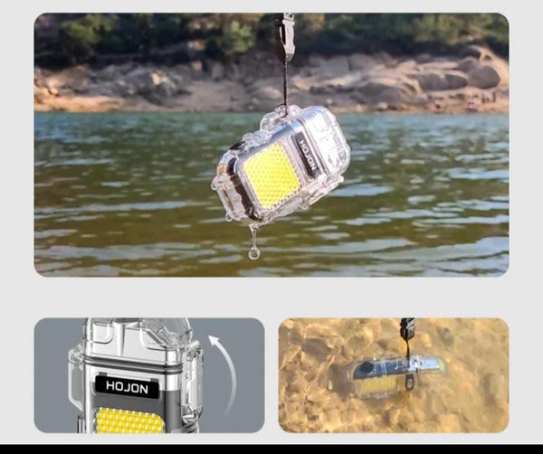 Rechargeable electric arc cigarette lighter floodlight outdoor multifunctional lighter flashlight Mini portable keychain light