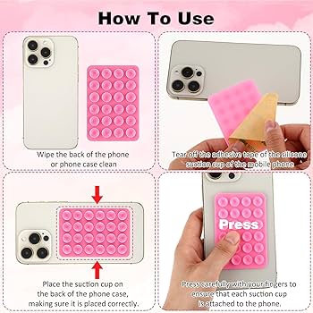 Silicone Suction Phone Case Mount, Phone Suction Holder Back of Phone Sticky Grip