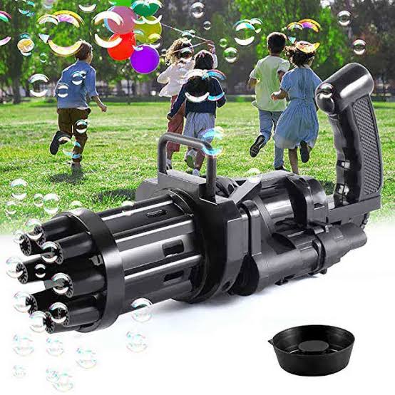 Gatling Bubbles Gun Blaster bbBubble Makker Bettary Operated Toy for Kids