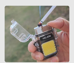 Rechargeable electric arc cigarette lighter floodlight outdoor multifunctional lighter flashlight Mini portable keychain light