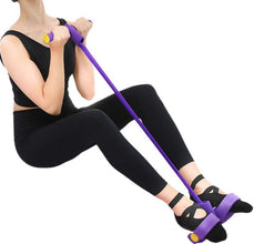 Tummy Trimmer- Foot Pedal Resistance Band Elastic Sit-up Pull Rope Yoga Fitness Gym – Elastic Pull Ropes Tummy Trimmer (random Colors)
