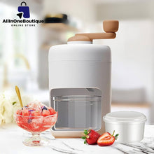 Manual Ice Crusher, Portable Shaved Ice Machine with Ice Box