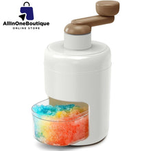 Manual Ice Crusher, Portable Shaved Ice Machine with Ice Box