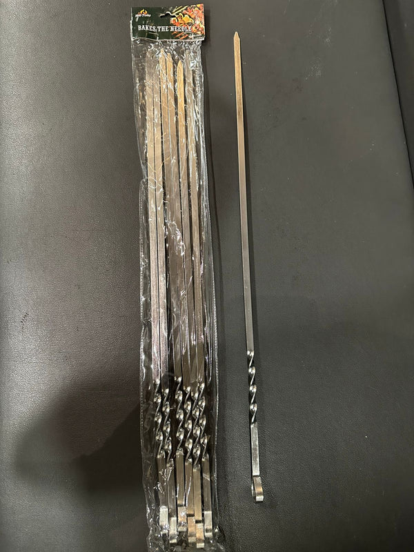 Barbecue Skewers Stainless Steel Sticks (Pack of 6)