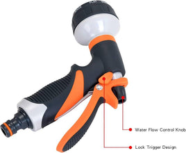 Garden Hose Spray Gun Nozzle High Pressure 8 Pattern Hose Gun