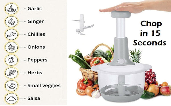 Food Chopper, 1.5l Multi-function Manual Vegetable Grinder Press (random Color)