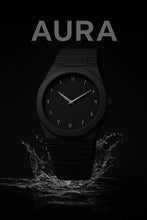 Modern Black Arabic Aura Watch, Lightweight Fiber Body with Arabic Dial, Black AURA Watch