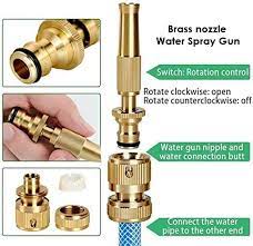 Brass Water Spray Nozzle Suitable for 1/2" Hose Pipe Adjustable Nozzle, Spray Gun for Car , Bike, solar penal & Gardening Water Pressure Nozzle, Solid Brass Heavy Duty Jet Garden Hose Twist Nozzle