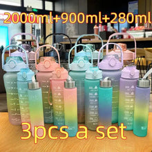 3pcs Water Bottle set with Straw 2 Liter Water Bottle and Portable Bottle BPA Free Titan Drinks Bottle Leakproof